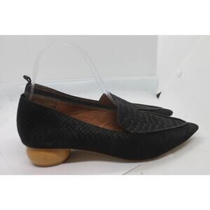 Jeffrey Campbell 'Viona' Black Suede Snakeskin Loafers sz 8.5M